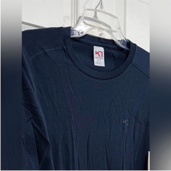 Kari Traa Women's XL Lucie Long-Sleeve Top Navy NWT 100% Wool Base Layer Ski - Picture 2 of 6